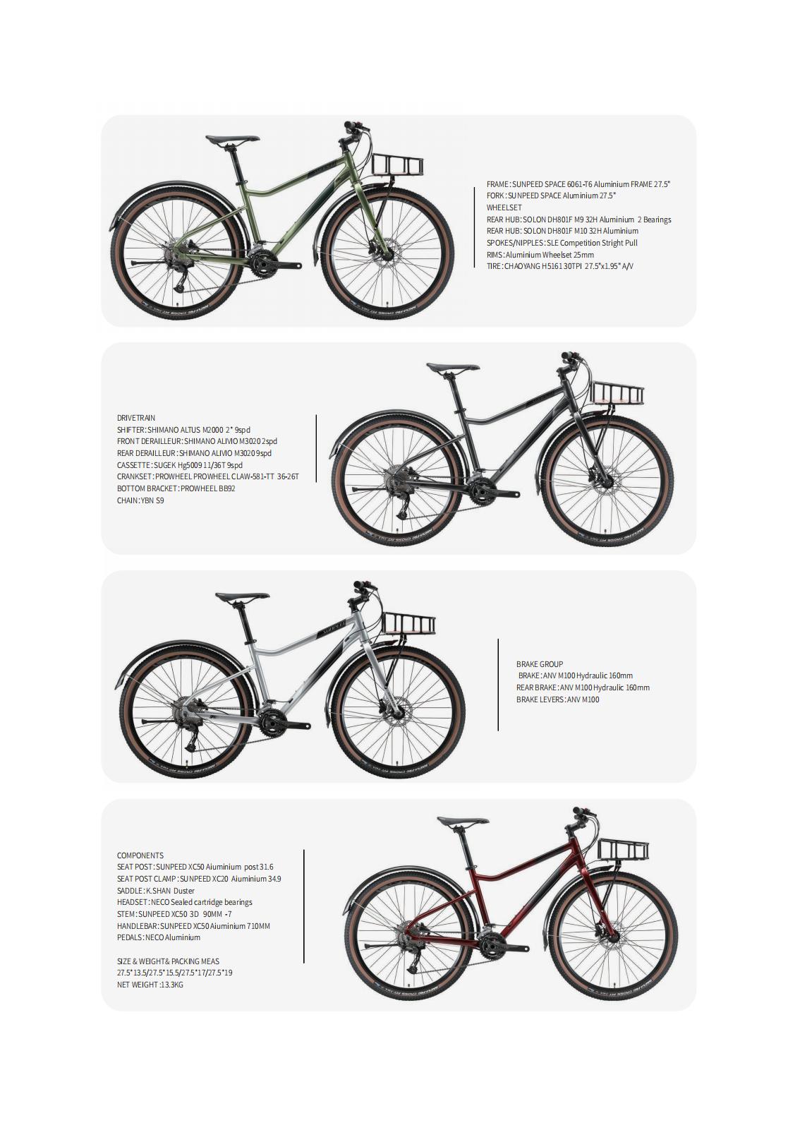 SPACE 27.5" City Bike 18-speed - Shimano Alivio - VRIDE - Bicycle & Accessories