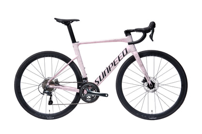 Adult VRIDE Galaxy Sport Road Bike with Shimano Tiagra gears, black frame, and sleek design for road cycling.