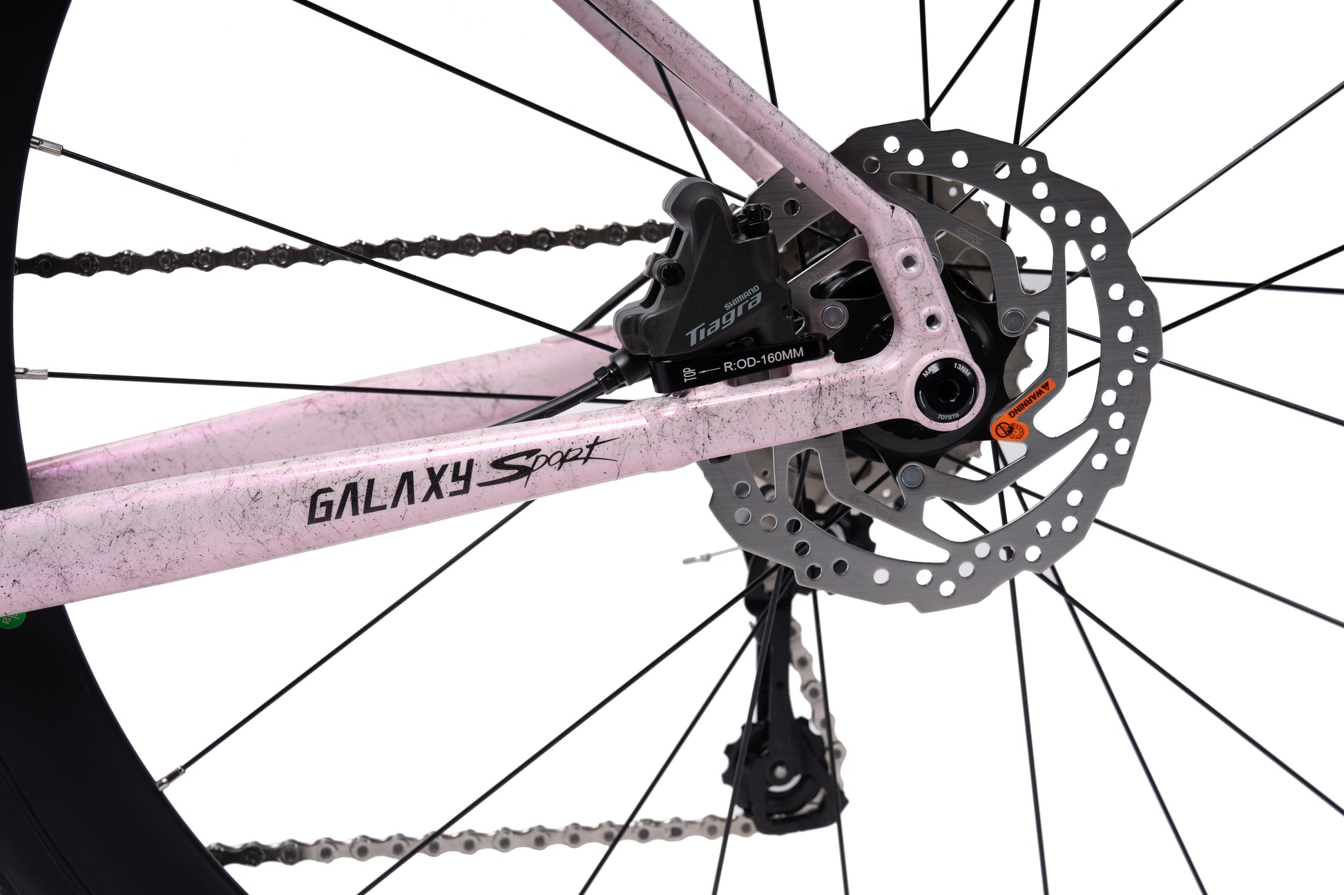 Adult VRIDE Galaxy Sport Road bike with Shimano Tiagra gears, lightweight frame, and aerodynamic design for performance cycling.