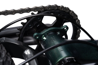 VRIDE Knight Pro full-suspension mountain bike with Shimano Deore gears, adult-sized bike with sturdy frame and suspension for off-road riding.