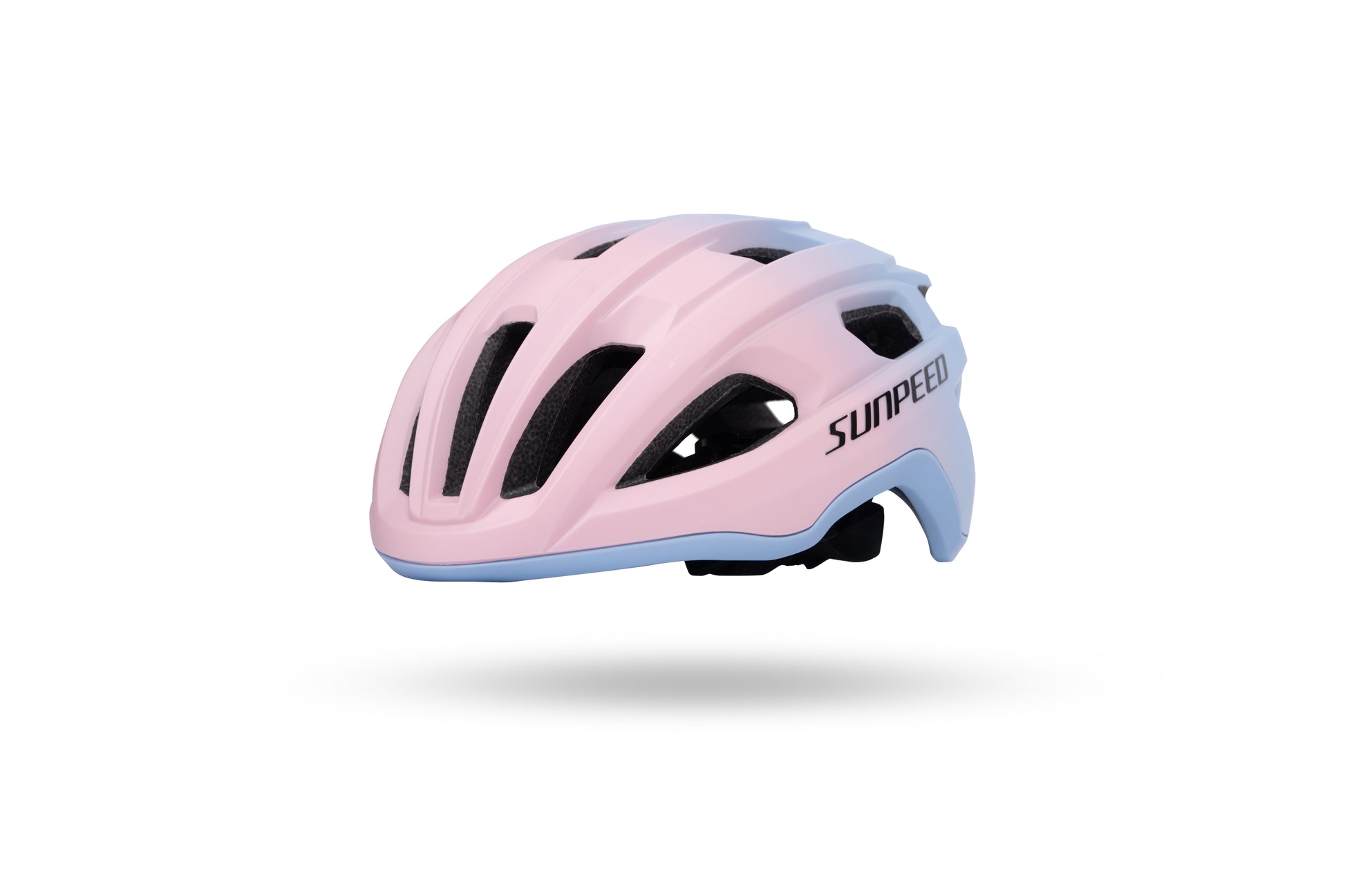 VRIDE SUNPEED cycling helmet with Ionic+ padding, lightweight design and adjustable straps for comfortable bike safety gear.