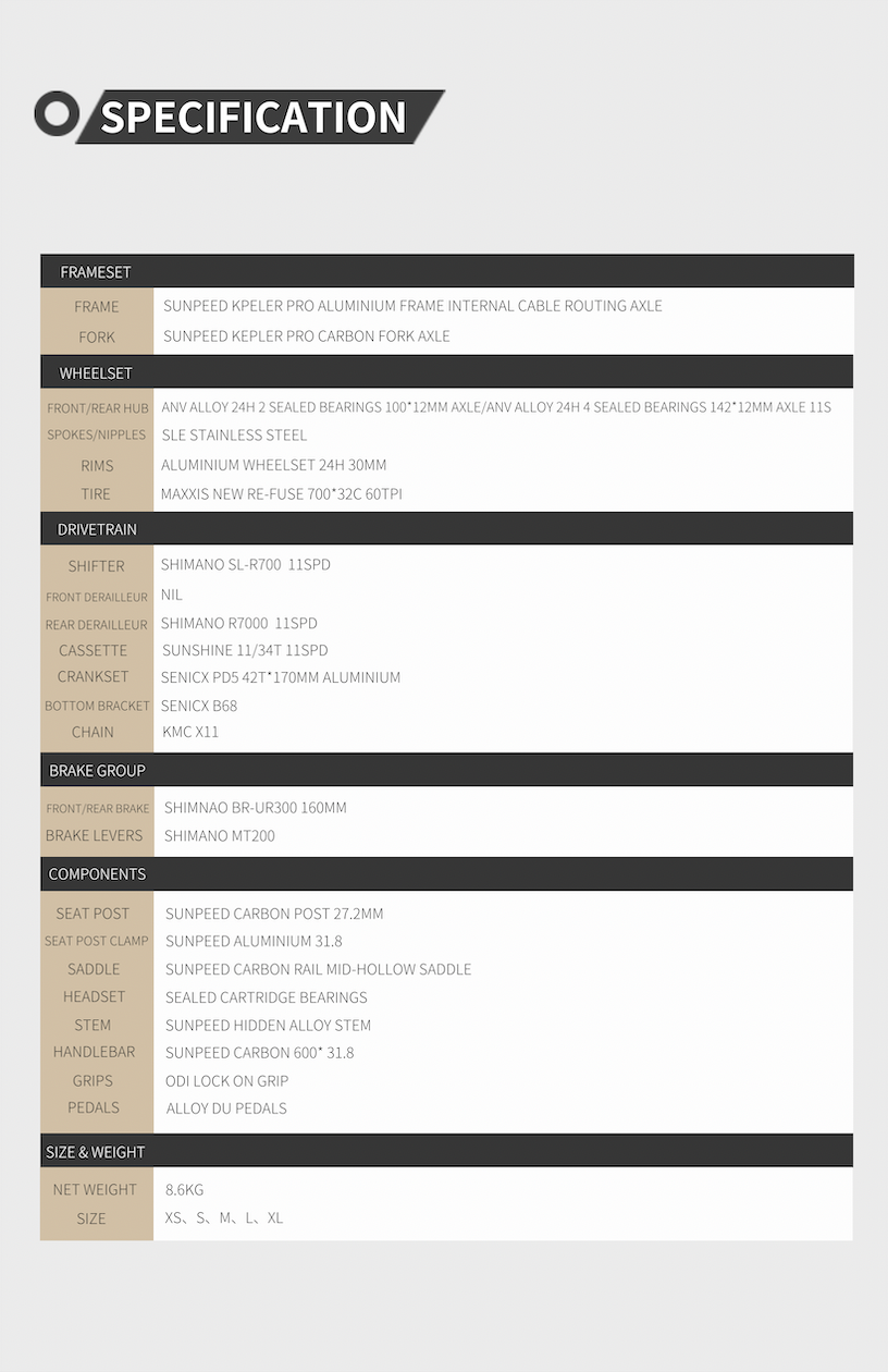 KEPLER PRO Performance Hybrid Bike 11-speed - Shimano 105 - VRIDE - Bicycle & Accessories