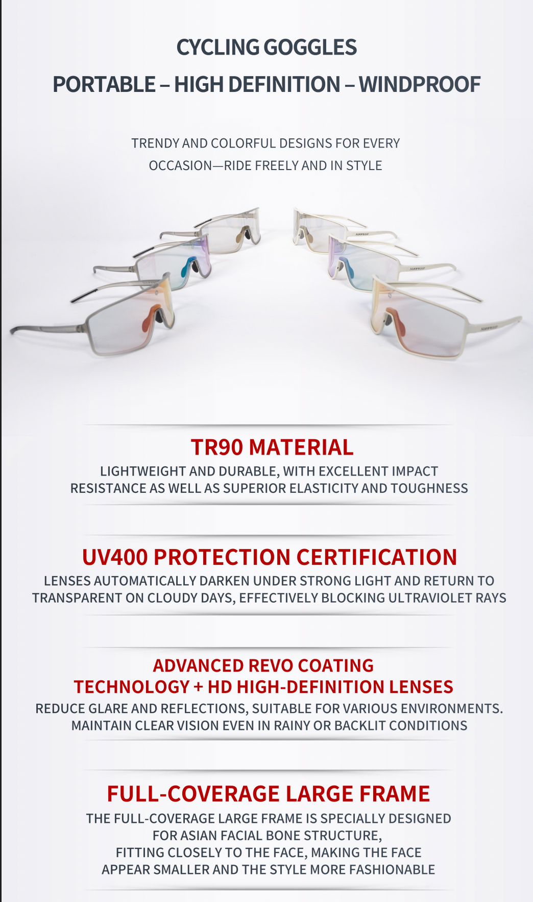 SUNPEED Lightweight Cycling glasses